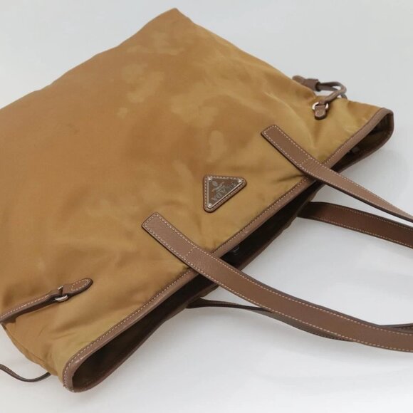 PRADA Tote Bag Nylon Brown Silver Auth 139072 - Picture 7 of 16